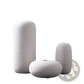 Nordic White Ribbed Ceramic Vase for Modern Home Decor