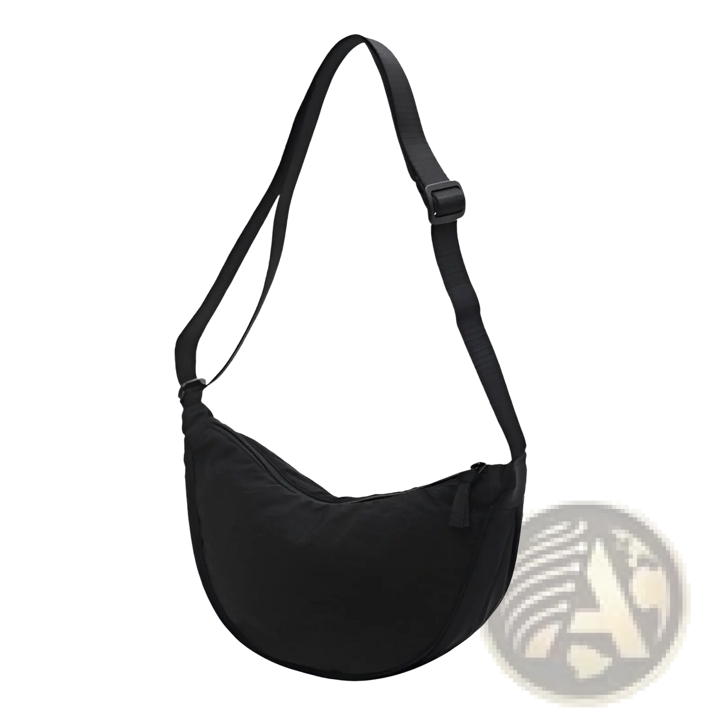 Nylon Dumpling Messenger Bag Curved Crossbody Strap