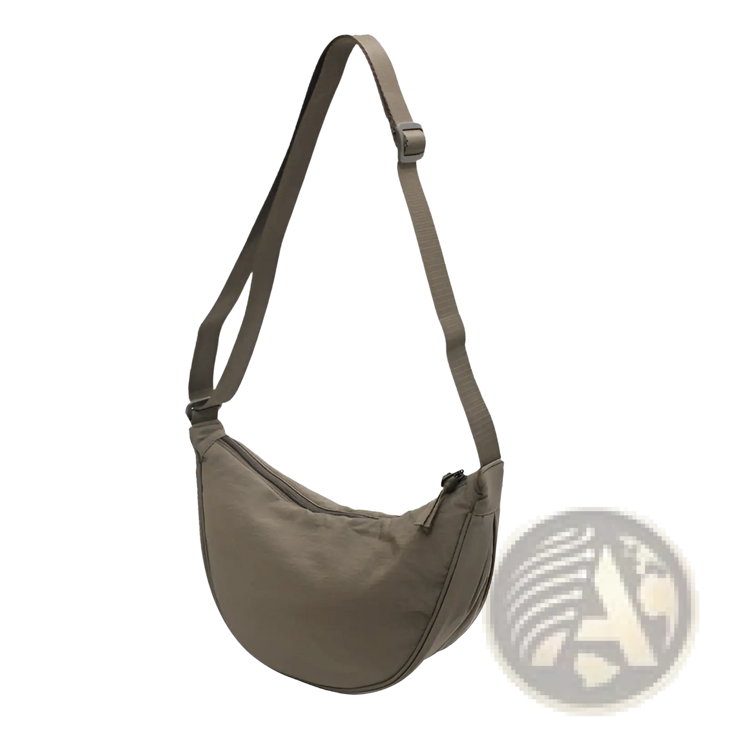 Nylon Dumpling Messenger Bag Curved Crossbody Strap