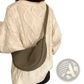 Nylon Dumpling Messenger Bag Curved Crossbody Strap