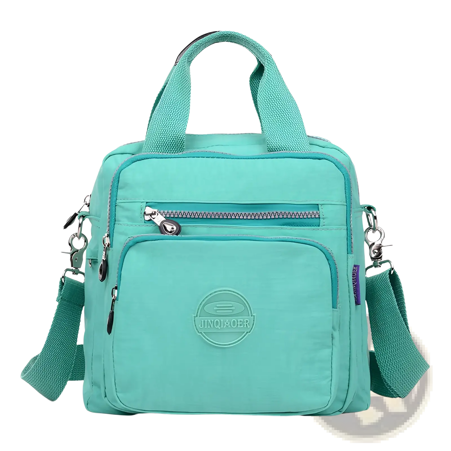 Nylon Messenger Bag Multi Zipper Canvas Backpack