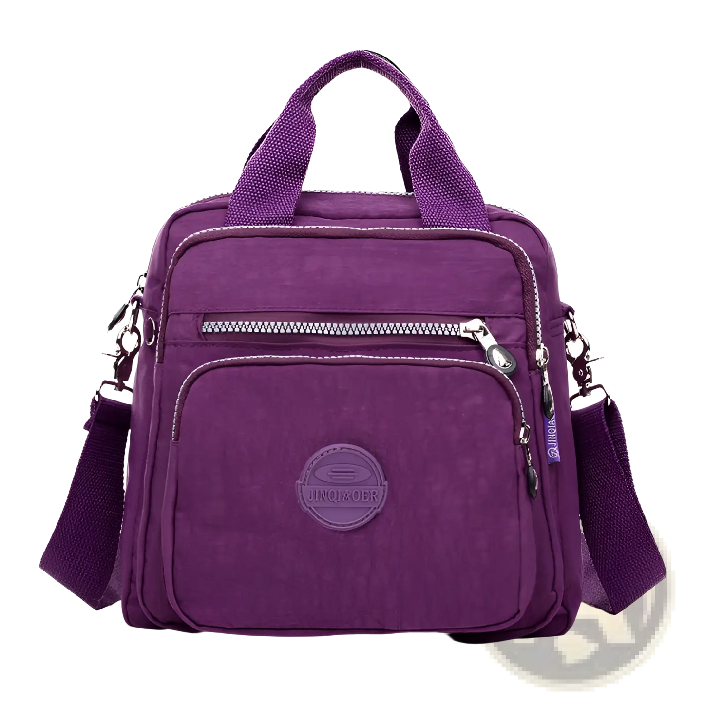 Nylon Messenger Bag Multi Zipper Canvas Backpack