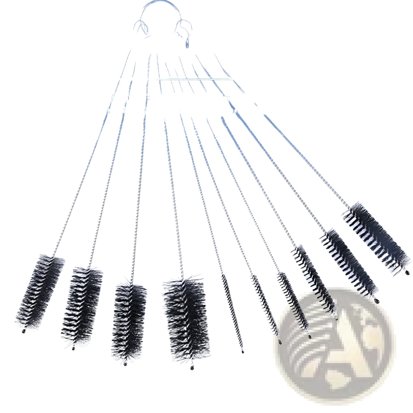 Nylon Straw Cleaning Brush Set Stainless Steel 10pc