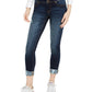 Indigo Rein Junior's Mid Rise Triple Button Cuffed Skinny Jeans Blue Size 5
