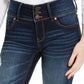 Indigo Rein Junior's Mid Rise Triple Button Cuffed Skinny Jeans Blue Size 5