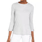 Michael Kors Women's Embellished Bell Sleeve Top Grey Size Petite Small