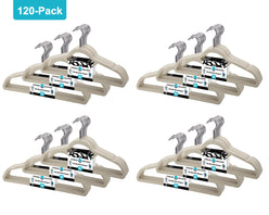 120 Pack of Premium Velvet Non-Slip Hangers with 360 Degree Rotatable Hook
