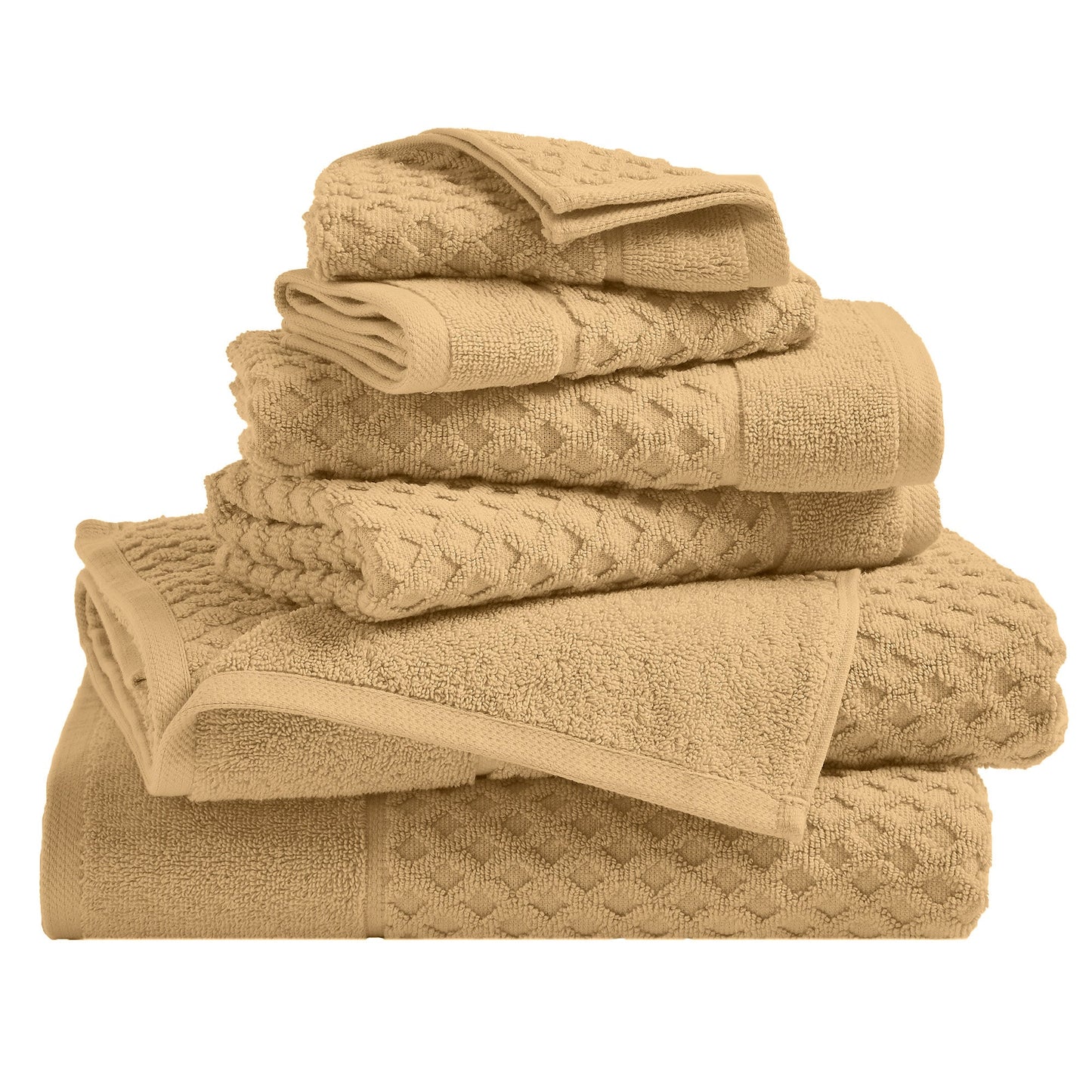 Cotton Diamond Waffle Weave Bath Towel Set - Grayson Collection