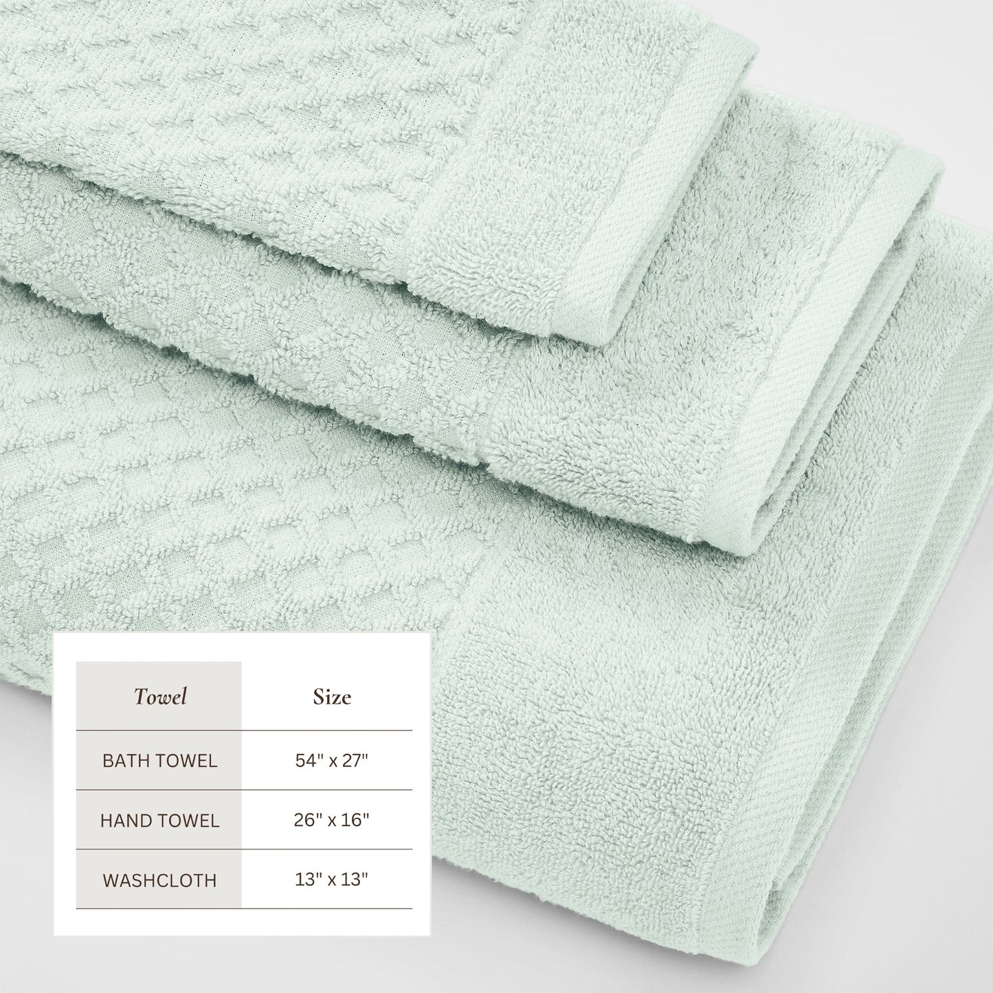 Cotton Diamond Waffle Weave Bath Towel Set - Grayson Collection