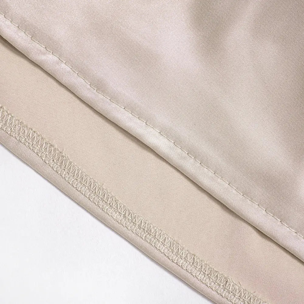 Beige Satin Ruched one Shoulder Backless Mini Dress