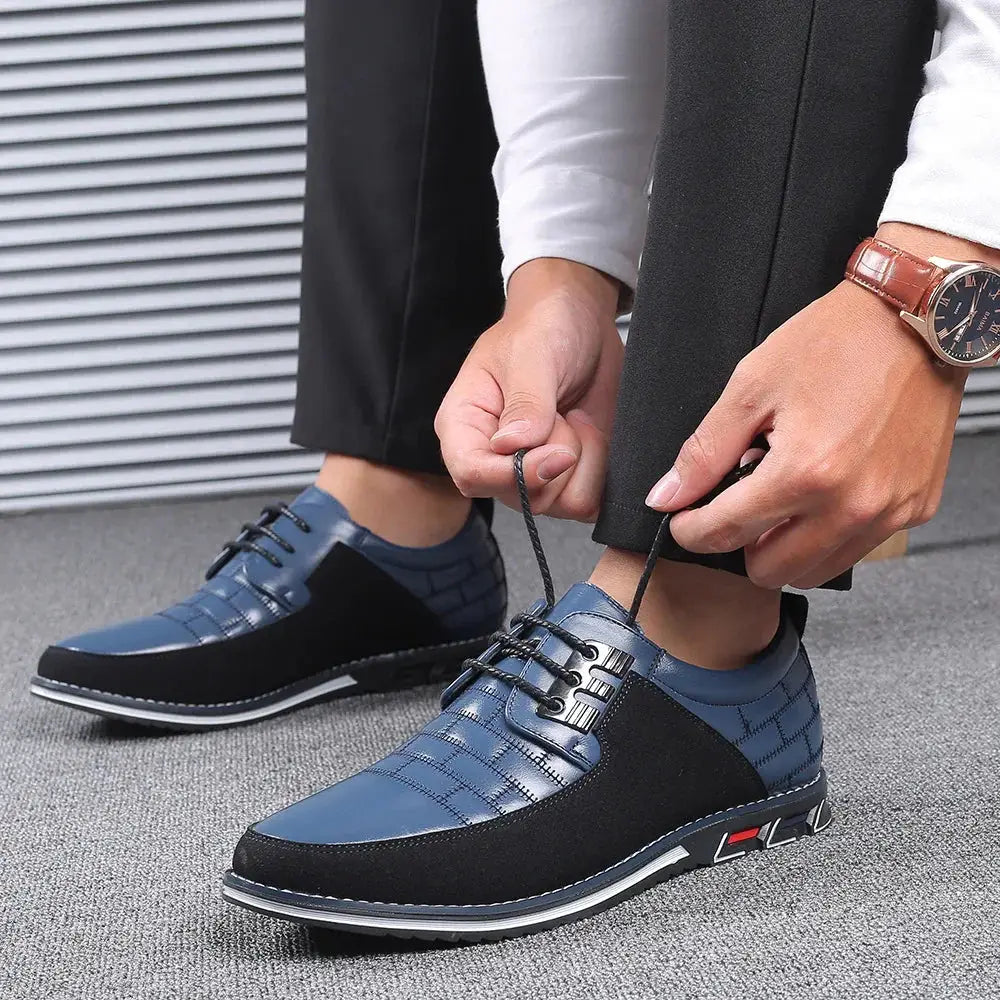 Men's British Two-tone Leather Dress Shoes