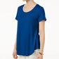 JM Collection Women's Scoop-Neck Top Bright Blue Size X-Small