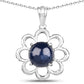 4.65 Carat Genuine Blue Sapphire .925 Sterling Silver Pendant