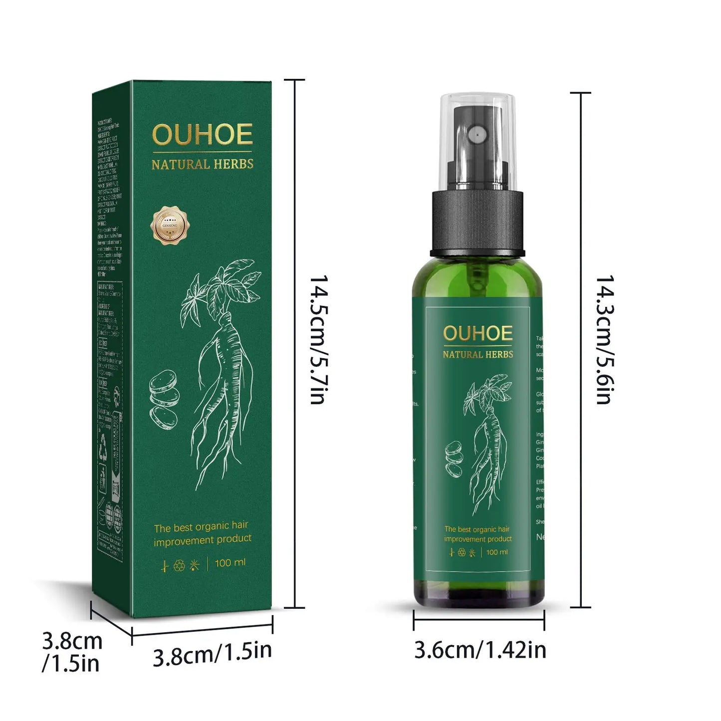 Ouhoe Ginseng Hair Growth Serum and Scalp Treatment Spray