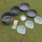 Arbaglobal 10 Piece Non Stick Camping Cookware Set
