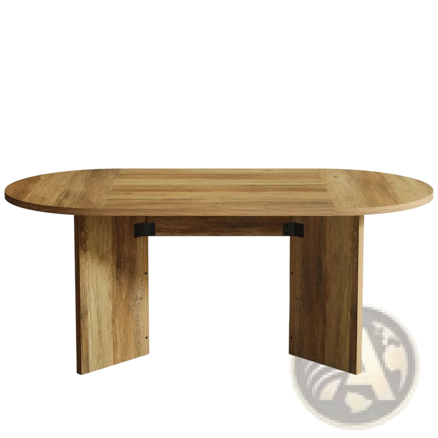 Oval Wooden Dining Table 63 Inch Rustic Pedestal Base