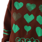 Oversized Heart Pattern Graphic Sweatshirt