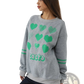 Oversized Heart Pattern Graphic Sweatshirt