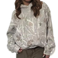 Oversized Leafy Camouflage Lantern Sleeve Hoodie