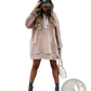 Oversized Mid Length Hooded Sweatshirt Dress with Pockets