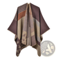 Oversized Plaid Woolen Cape Geometric Travel Shawl
