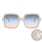 Oversized Square Fashion Sunglasses with Translucent Frames