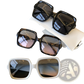 Oversized Square Fashion Sunglasses with Translucent Frames