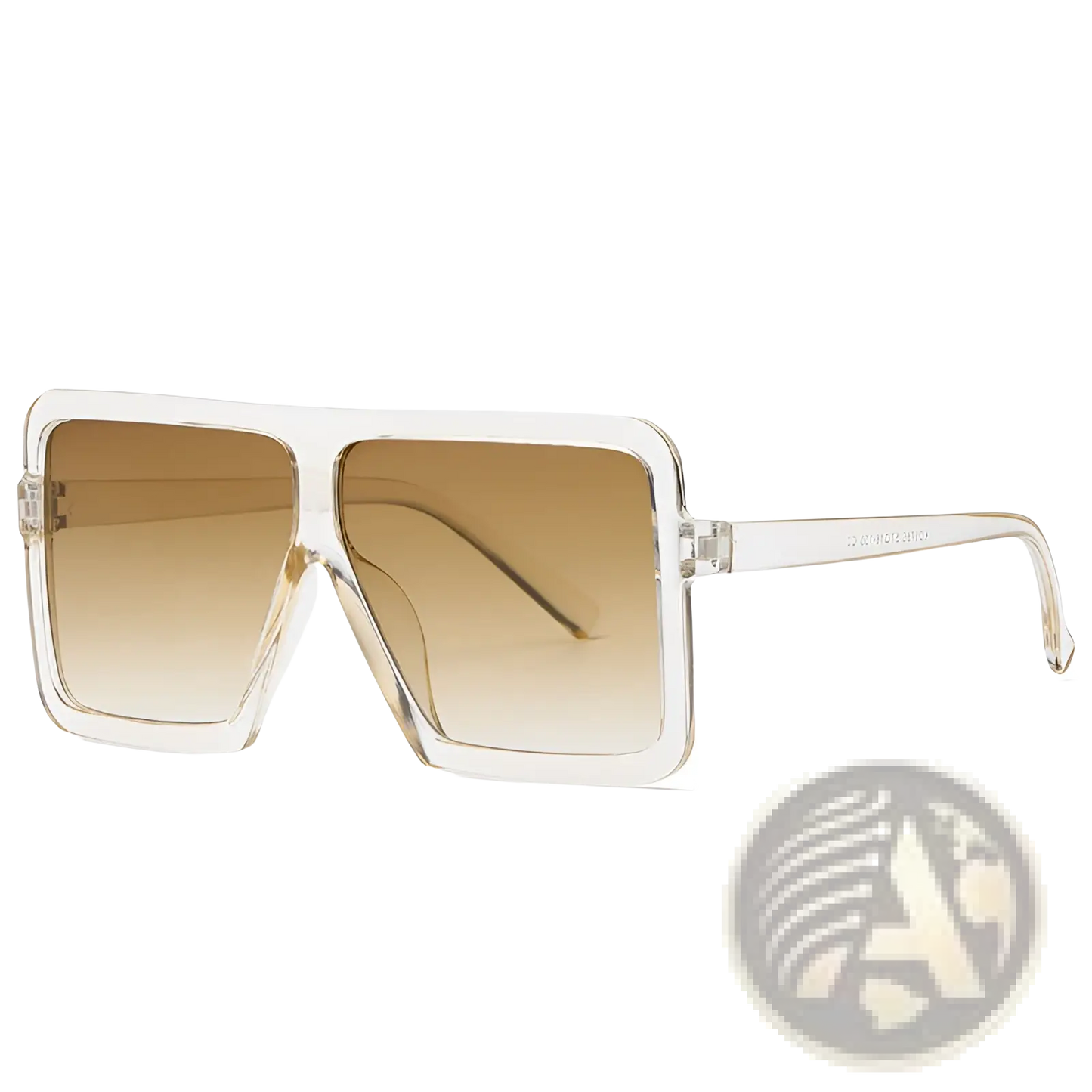 Oversized Square Translucent Uv400 Fashion Sunglasses