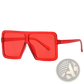Oversized Square Translucent Uv400 Fashion Sunglasses