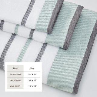 Decorative Cotton Stripe Bath Towel Set - Noelle Collection