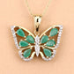 1.91 Carat Genuine Emerald and White Zircon .925 Sterling Silver Pendant