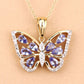 1.75 Carat Genuine Tanzanite and White Zircon .925 Sterling Silver Pendant