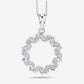 1.10 Carat Genuine Aquamarine and White Topaz .925 Sterling Silver Pendant