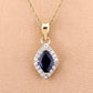 0.92 Carat Genuine Blue Sapphire and White Diamond 14K Yellow Gold Pendant