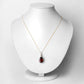 3.29 Carat Genuine Rhodolite and White Diamond 14K Yellow Gold Pendant
