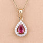 1.03 Carat Genuine Ruby and White Diamond 14K Yellow Gold Pendant
