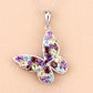 3.80 Carat Genuine Multi Stones .925 Sterling Silver Pendant