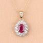 0.95 Carat Genuine Ruby and White Diamond 10K Yellow Gold Pendant
