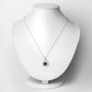 1.24 Carat Genuine Blue Sapphire and White Diamond 10K White Gold Pendant