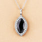 2.29 Carat Genuine Blue Sapphire and White Diamond 10K White Gold Pendant