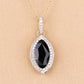 2.27 Carat Genuine Blue Sapphire and White Diamond 10K Yellow Gold Pendant