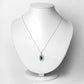 1.71 Carat Genuine Blue Sapphire and White Diamond 14K White Gold Pendant