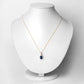 1.72 Carat Genuine Blue Sapphire and White Diamond 14K Yellow Gold Pendant