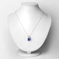 4.30 Carat Genuine Tanzanite and White Diamond 14K White Gold Pendant