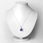3.93 Carat Genuine Tanzanite and White Diamond 14K White Gold Pendant