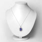4.90 Carat Genuine Tanzanite and White Diamond 14K White Gold Pendant