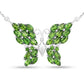 4.88 Carat Genuine Chrome Diopside and White Topaz .925 Sterling Silver Pendant