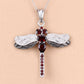 2.29 Carat Genuine Garnet and White Topaz .925 Sterling Silver Pendant