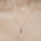0.43 Carat Genuine Ruby and White Diamond 14K White Gold Pendant