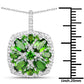 3.25 Carat Genuine Chrome Diopside and White Zircon .925 Sterling Silver Pendant